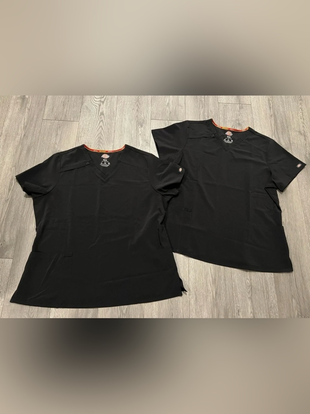2XL Womens DICKIES EDS Essentials Black V-Neck Scrubs Top Pockets Lot DK615 Set